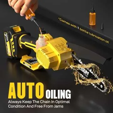 Mini Chainsaw Cordless 6 Inch, 32FT/S Fast Powerful Cutting, Brushless Electric Handheld Chain Saw with 3.0Ah Battery Powered, Auto Oiler, Lightweight, Sharp for Tree Trimming Pruning(Upgrade Version)
