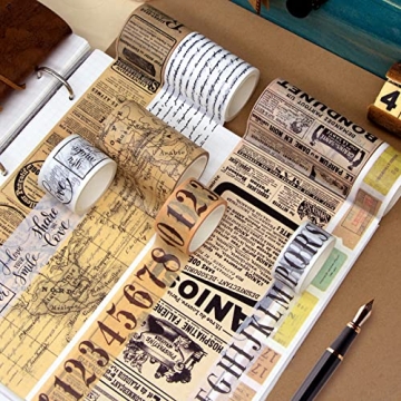 WAPETASHI Vintage Washi Tape Set - 157ft of Decorative Tape