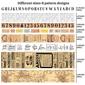 WAPETASHI Vintage Washi Tape Set - 157ft of Decorative Tape