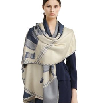 EXTREE Scarfs for Women Pashmina Silky Shawl Wrap for Evening Dressing Blanket Open Front Poncho Cape