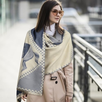 EXTREE Scarfs for Women Pashmina Silky Shawl Wrap for Evening Dressing Blanket Open Front Poncho Cape