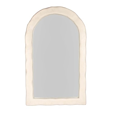 Tov Furniture Kaia Cream Textured Floor Mirror Elegance