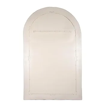 Tov Furniture Kaia Cream Textured Floor Mirror Elegance