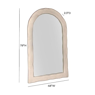 Tov Furniture Kaia Cream Textured Floor Mirror Elegance