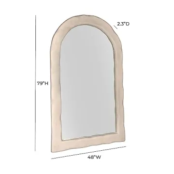 Tov Furniture Kaia Cream Textured Floor Mirror Elegance