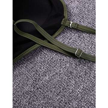 LALAGEN Women's Sexy Lace Up Hollow Out Monokini Plus Size One Piece Swimsuit ArmyGreen XL