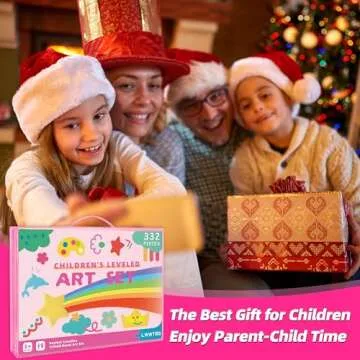 Art Supplies 332 Piece Drawing Art Kit Gifts for Girls Boys Kids Teens Gifts Art Set Case with Double Sided Trifold Easel, Stickers, Sketch Paper, Coloring Book, Pastels, Crayons, Pencils (Pink)