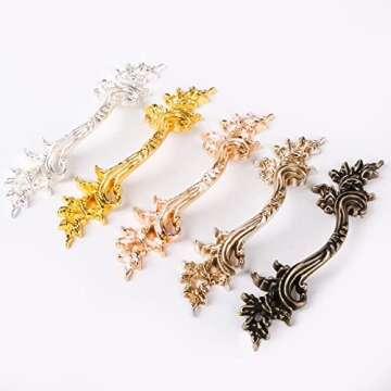 Fvstar 10pcs Antique Dresser Handles,Kitchen Cabinet Pulls,Vintage Drawer Pulls and Knobs,Furniture Cupboard Door Handles for Bathroom,2.5 inch Hole to Hole (Antique Silver)