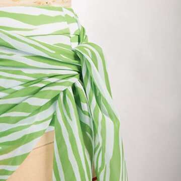 Kate Kasin Women's 3 Piece Underwire Bikini Set Swimsuit with Sarong Cover Up for Pool Beach Bathing Suits Green 2XL