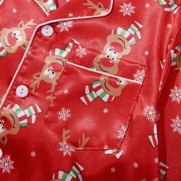 Weixinbuy Pajama Set for Kid Baby Girl Boy Button-up Silk Pajama Sleepwear Nightwear Loungewear Clothes Set Gifts for Kids