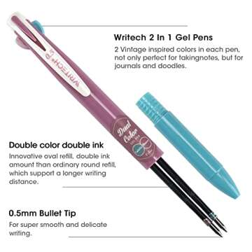 WRITECH Retractable Gel Ink Pens Journaling Pens Set (Bundle)