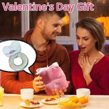 Mewcho Valentines Day Gifts Plush Ring Box for Proposal Her Women Girlfriend Wife, Love Surprise Box Plush Diamond Funny Toy for Couple Engagement Wedding Marriage