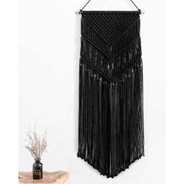 Mkono Macrame Wall Hanging Art Woven Boho Home Décor, Geometric Beautiful Yarn Tapestry Wall Decor ...