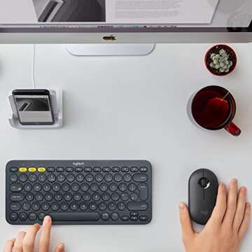 Logitech K380 Pebble Multi-Device Bluetooth Keyboard – Windows, Mac, Chrome OS, Android, iPad, iPh...