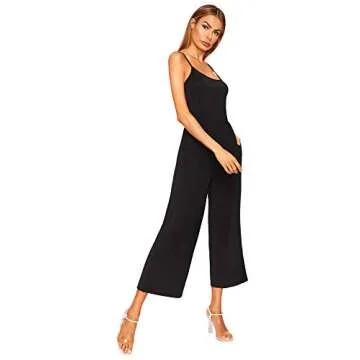 Stylish Black Cami Culottes Jumpsuit for Women