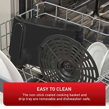 T-FAL Easy Fry Compact Duo Precision 1.6 Liter Air Fryer, Black