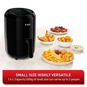 T-FAL Easy Fry Compact Duo Precision 1.6 Liter Air Fryer, Black