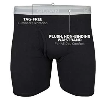 Gildan Men's Soft Cotton Boxer Briefs, 5-Pack Multipack (2X-Large) in Mixed Blue/Grey