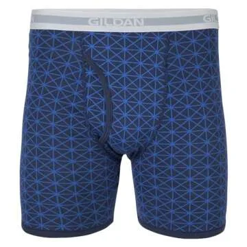 Gildan Men's Boxer Briefs, 5-Pack in Blue/Grey Colors