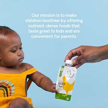 Serenity Kids 6+ Months Baby Food Pouches Puree with Ethically Sourced Meat & Organic Veggies - 3.5 oz BPA-Free, Meat & Herbs Variety Pack - 6 Count