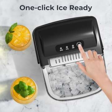 Ice Makers Countertop with Self-Cleaning, 26.5Lbs/24Hrs, 9 Cubes Ice Ready in 6Mins, Portable Ice Maker with Ice Scoop/Basket for Home/Kitchen/Bar/Party, Silver