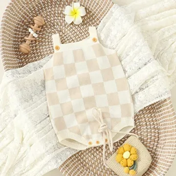 Newborn Baby Girl Summer Checkerboard Plaid Romper Outfit