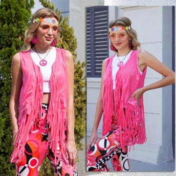 FunMular Hippie Costume Set for Women - 60s 70s Style