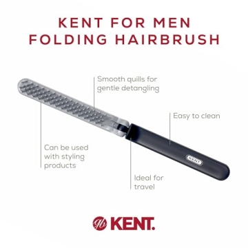 Kent Mini Hairbrush for Men - Travel Size Anti-Static Styler
