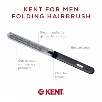 Kent Mini Hairbrush for Men - Travel Size Anti-Static Styler