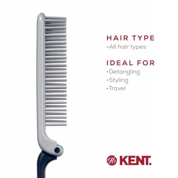 Kent Mini Hairbrush for Men - Travel Size Anti-Static Styler