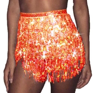 Zoestar Boho Sequin Tassel Hip Scarf Multilayer Belly Dance Belt Dance Performance Skirt for Women a...