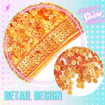 Zoestar Boho Sequin Tassel Hip Scarf for Dance Performance