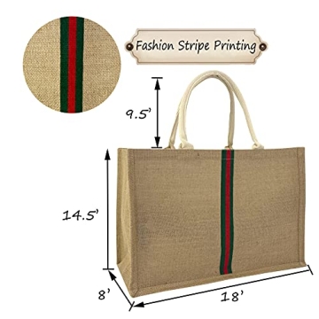 Hibala Woven Large Straw Bag Beach Tote Handmade Weaving Shoulder Bag Tassel Handbag (Green Stripe) …