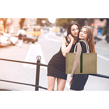 Hibala Woven Large Straw Bag Beach Tote Handmade Weaving Shoulder Bag Tassel Handbag (Green Stripe) …