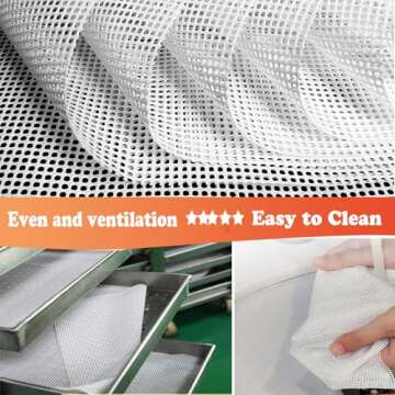 Silicone Non stick Silicone Dehydrator Sheets For Fruit Dryer Mesh Fruit Dryer Mesh Dim Sum Mesh Dumpling Steaming Screen Mat 16"*160"