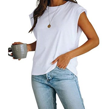 Stylish Women's Cap Sleeve Tank Top Crew Neck Tee - Ultimate Summer Essential in Various Colors