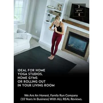 Square36 Large Yoga Mat 8'x 6' for Home Fitness