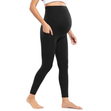 Comfortable And Stylish POSHDIVAH Maternity Workout Leggings Black
