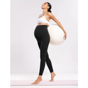 POSHDIVAH Maternity Leggings with Pockets for Pregnant Women