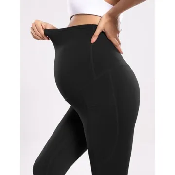POSHDIVAH Maternity Leggings with Pockets for Pregnant Women