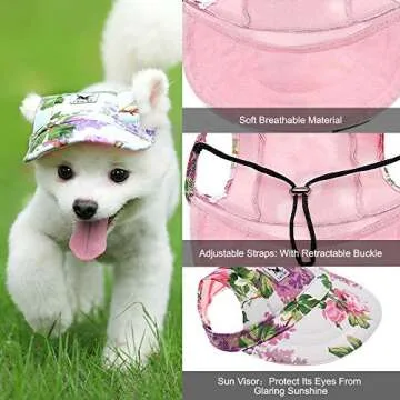 Stylish Dog Hat for Small Pets - Floral Design Cap