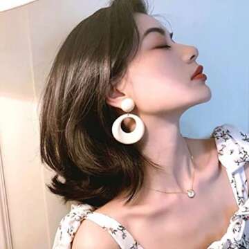 Retro 70s Earrings for Women - Lightweight Acrylic Dangle Jewelry in Vibrant Colors