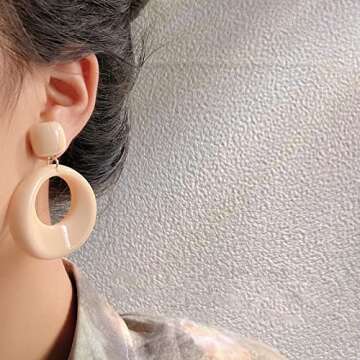 Stylish 70s Acrylic Earrings for Women | Lightweight & Hypoallergenic