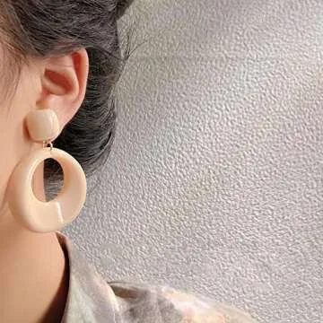 Stylish 70s Acrylic Earrings for Women | Lightweight & Hypoallergenic