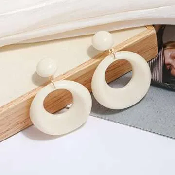 Stylish 70s Acrylic Earrings for Women | Lightweight & Hypoallergenic