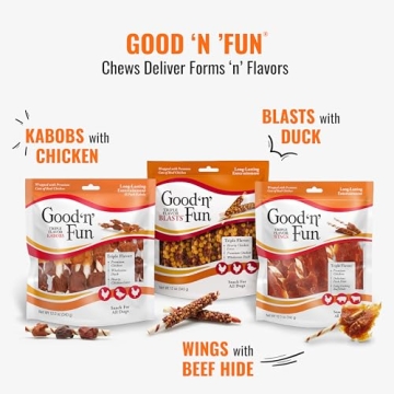 Good'N'Fun Triple Flavored Rawhide Kabobs for Dogs