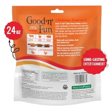 Good'N'Fun Triple Flavored Rawhide Kabobs for Dogs