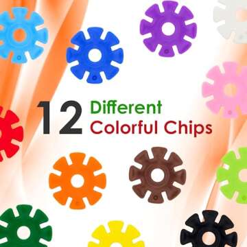 PicassoTiles Building Chips Interlocking Disc Construction Blocks in 12 Colors STEM Learning Early Education Toy Engineering Playset Child Brain Development for Toddlers Girls Boys Kids Age 3+ PTF108