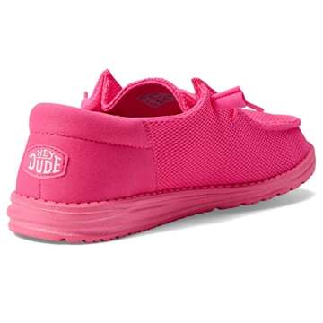 Stylish HEYDUDE Wendy Funk Mono Electric Pink Slip-on Shoes