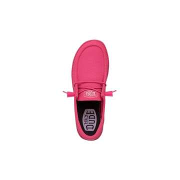 Stylish HEYDUDE Wendy Funk Mono Electric Pink Slip-on Shoes